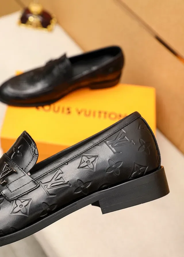 Louis Vuitton Monogram Embossed Leather Penny Loafers 6