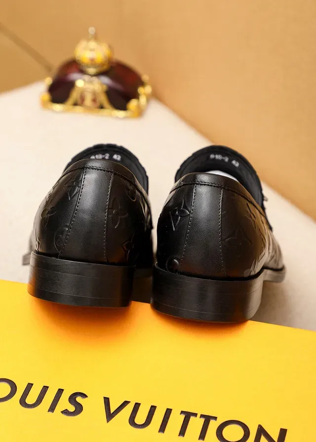 Louis Vuitton Monogram Embossed Leather Penny Loafers 7