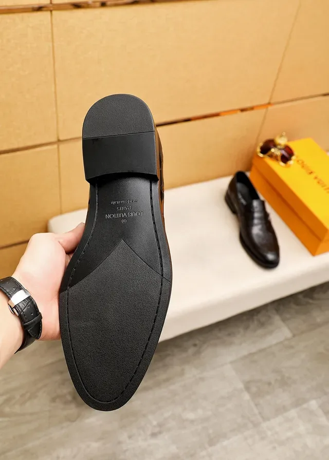 Louis Vuitton Monogram Embossed Leather Penny Loafers 8