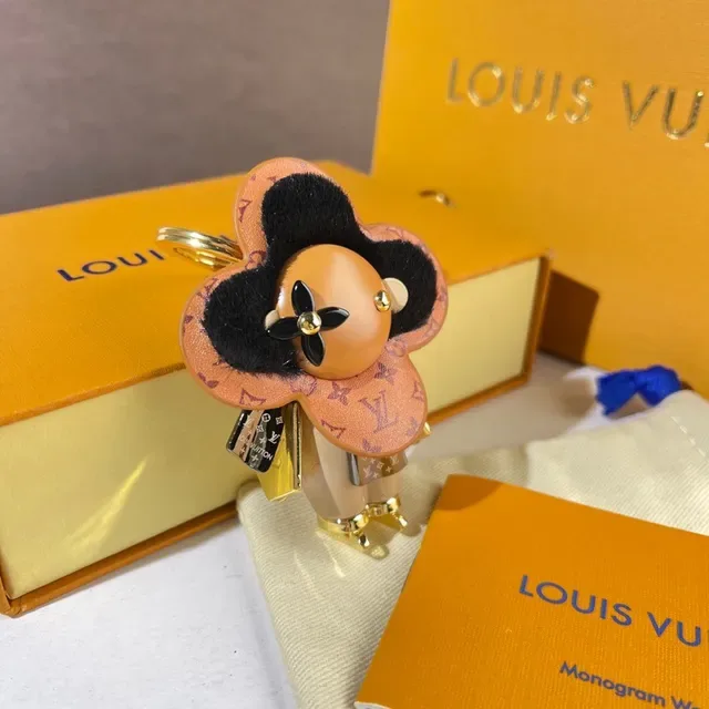 Louis Vuitton Monogram Flower Charm Brown Black Canvas Handbag 5