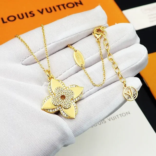 Louis Vuitton Monogram Flor Gold-Tone Pavé Cristal Colar 8
