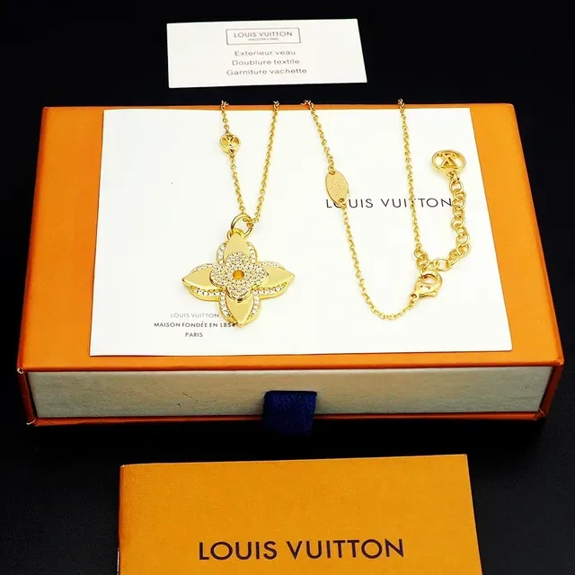 Louis Vuitton Monogram Flor Gold-Tone Pavé Cristal Colar 9