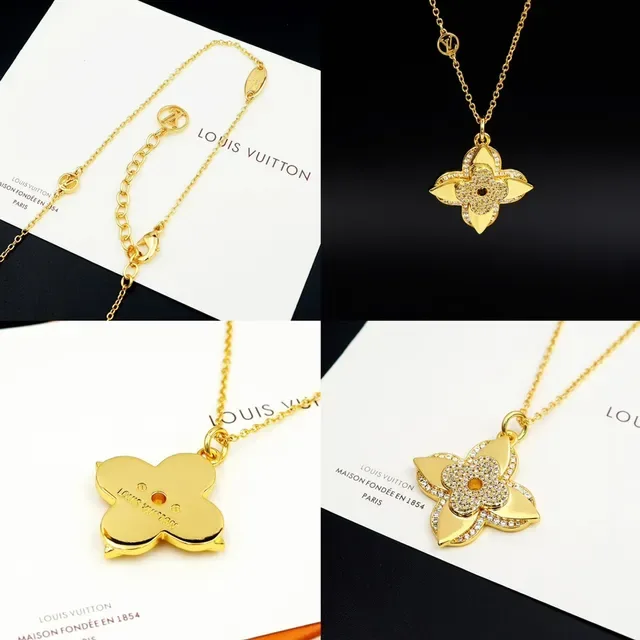 Louis Vuitton Monogram Flor Gold-Tone Pavé Cristal Colar 10