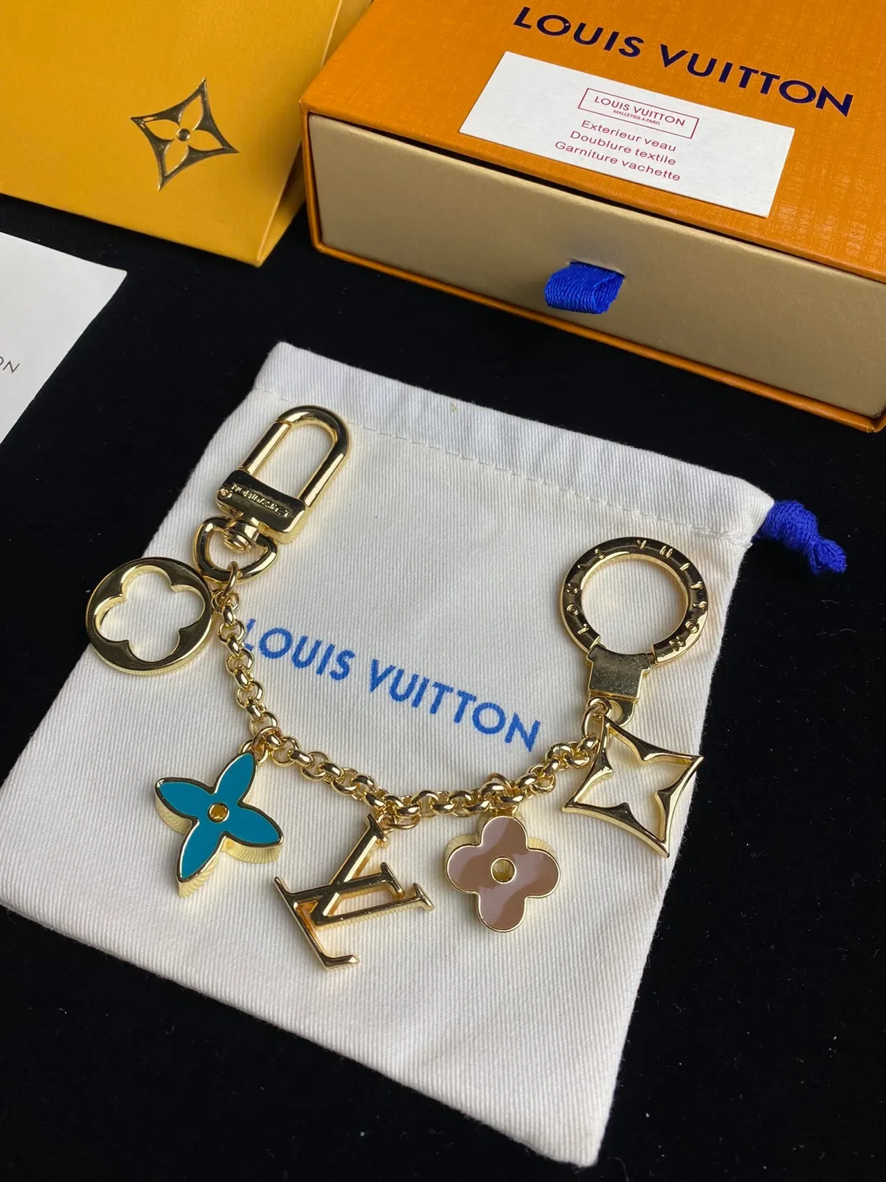 Louis Vuitton Monogram Flower Multi-Charm Gold-Tone Bracelet 2