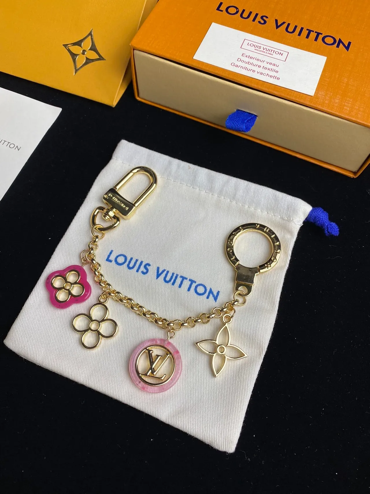 Louis Vuitton Monogram Flower Multi-Charm Gold-Tone Bracelet 5