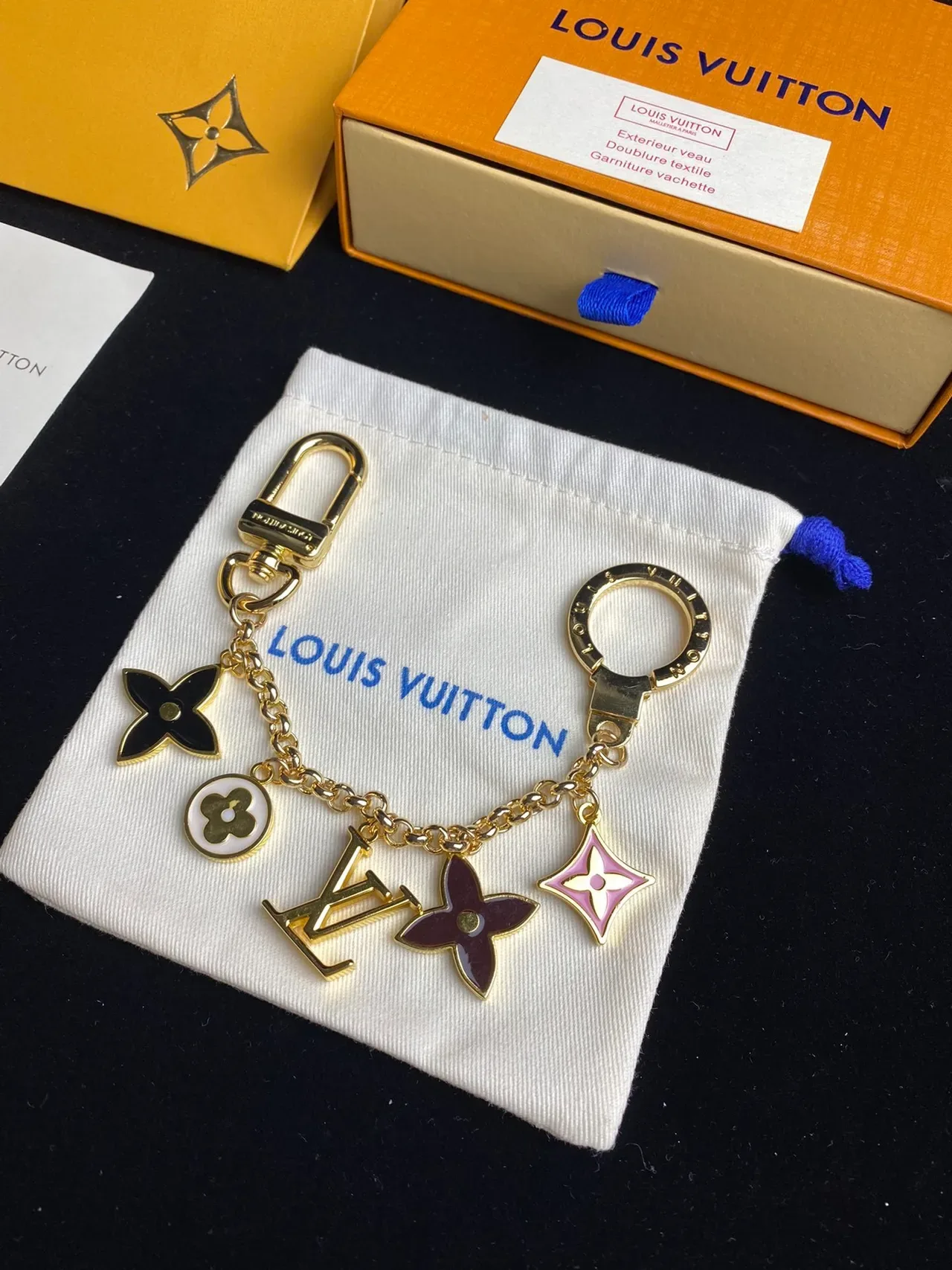 Louis Vuitton Monogram Flower Multi-Charm Gold-Tone Bracelet 6