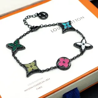 Louis Vuitton Monogram Flowers Enamel Floral Charm Bracelet