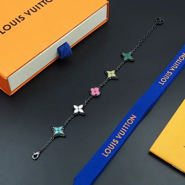 Louis Vuitton Monogram Flowers Enamel Floral Charm Bracelet 2