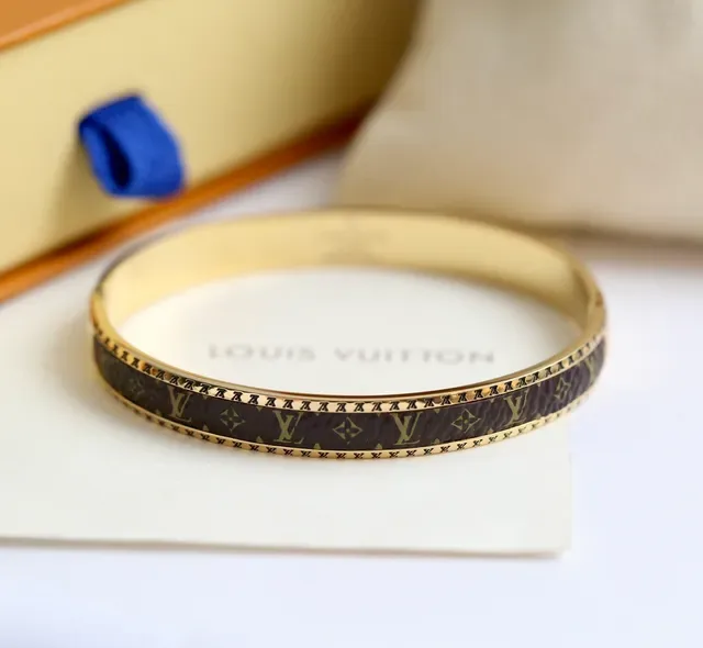 Louis Vuitton Monogram Leather Bangle Bracelet 3