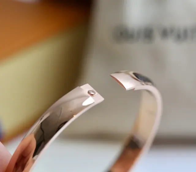 Louis Vuitton Monogram Leather Bangle Bracelet 4