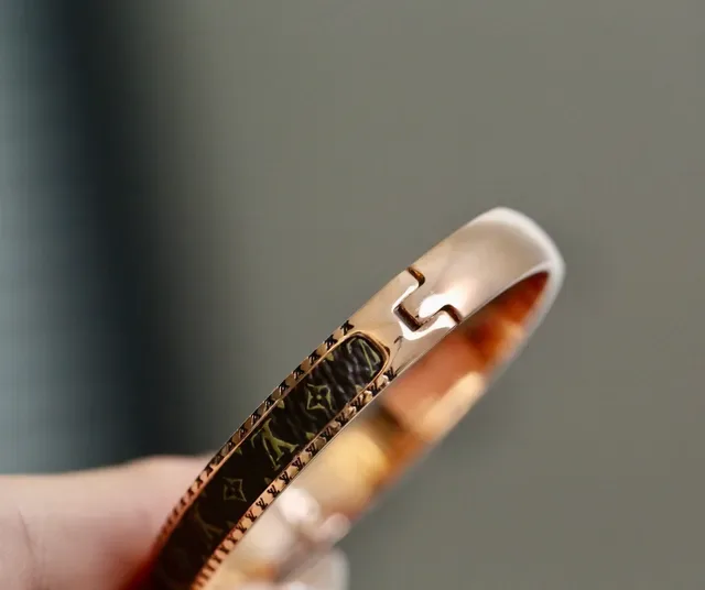 Louis Vuitton Monogram Leather Bangle Bracelet 5