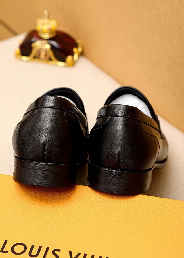 Louis Vuitton Monogram Loafer Black Leather Metal Strap Loafers 6