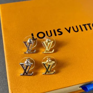 Louis Vuitton Monogram Logo Stud Earrings