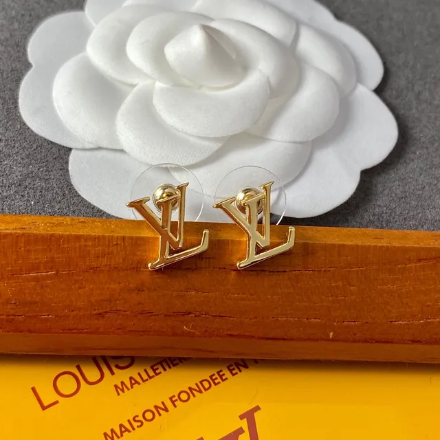 Louis Vuitton Monogram Logo Stud Earrings 5