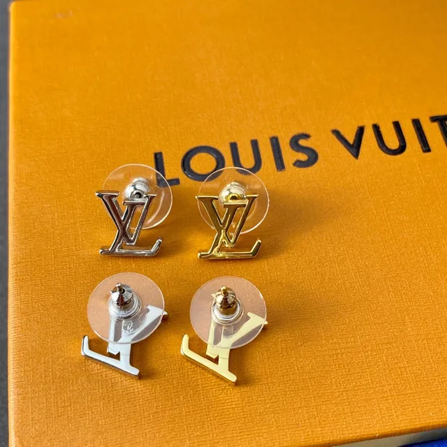 Louis Vuitton Monogram Logo Stud Earrings 8