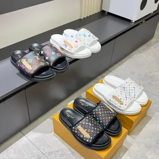 Louis Vuitton Monogram बहुरंगी प्लेटफॉर्म स्लाइड स्लिपर्स