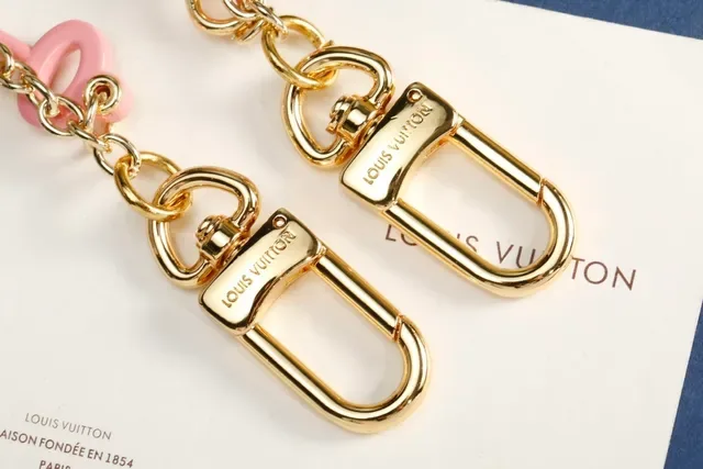 Louis Vuitton Multi-Charm Bracelet Gold Pink Chain Bracelet 6