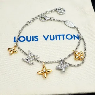 Louis Vuitton Multi Charms Pulsera de Flor de Dos Tonos y Monogram