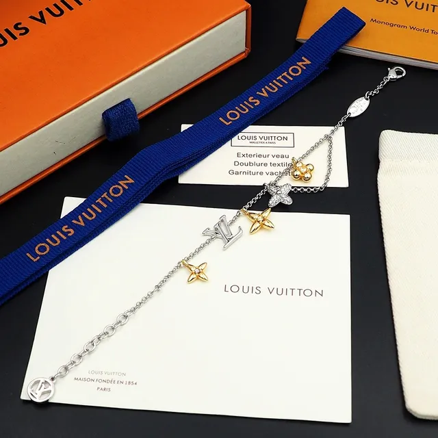 Louis Vuitton Multi Charms Two-Tone Flower and Monogram Bracelet 2