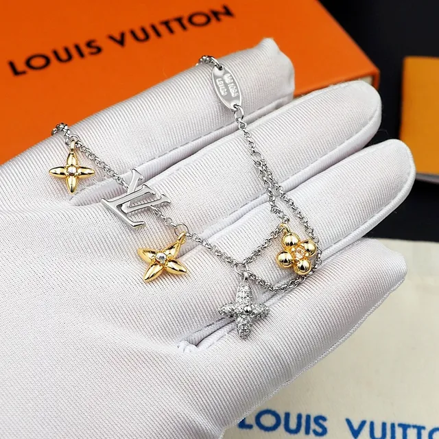 Louis Vuitton Multi Charms Two-Tone Flower and Monogram Bracelet 3
