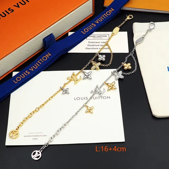 Louis Vuitton Multi Charms Two-Tone Flower and Monogram Bracelet 7