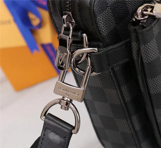 Louis Vuitton Multi Pochette Accessoires Black Gray Damier Graphite Checkered Canvas Zip-Top Closure Crossbody Bag 7