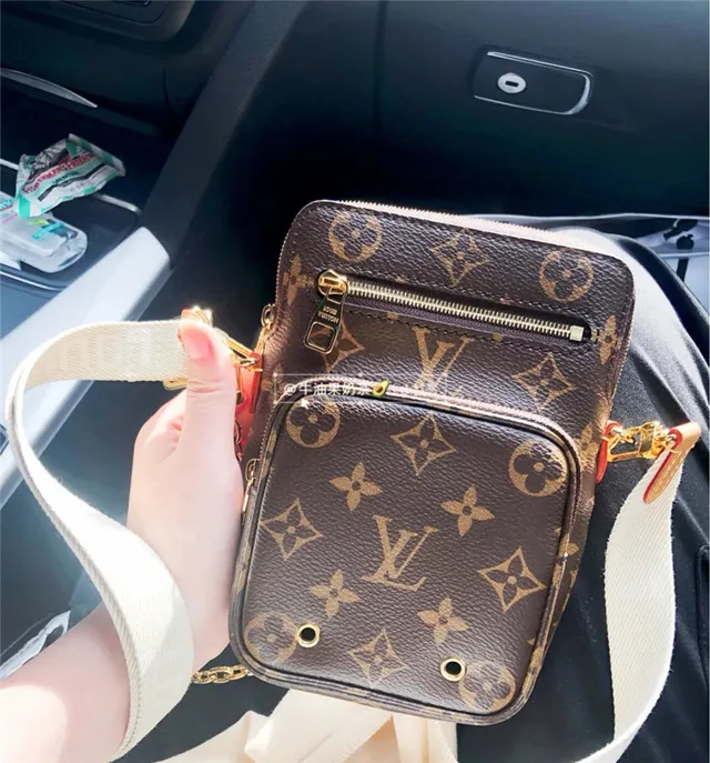 Louis Vuitton Multi Pochette Accessoires Brown Gold Monogram Canvas Chain Strap Messenger Bag 2