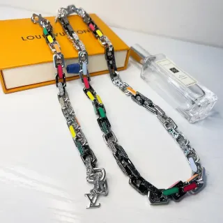 Louis Vuitton Multicolor Enamel Link Chain Necklace