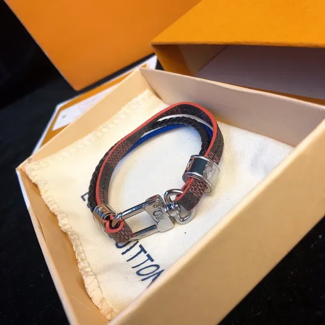 Louis Vuitton Multicolor Multi-Layer Braided Leather Monogram-Coated Segments Bracelet 5
