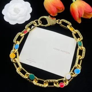 Louis Vuitton Pulsera de eslabones ovalados en esmalte multicolore