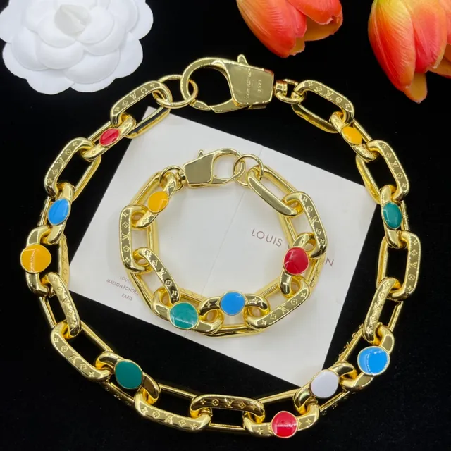 Louis Vuitton Multicolore Enamel Oval Link Bracelet 2