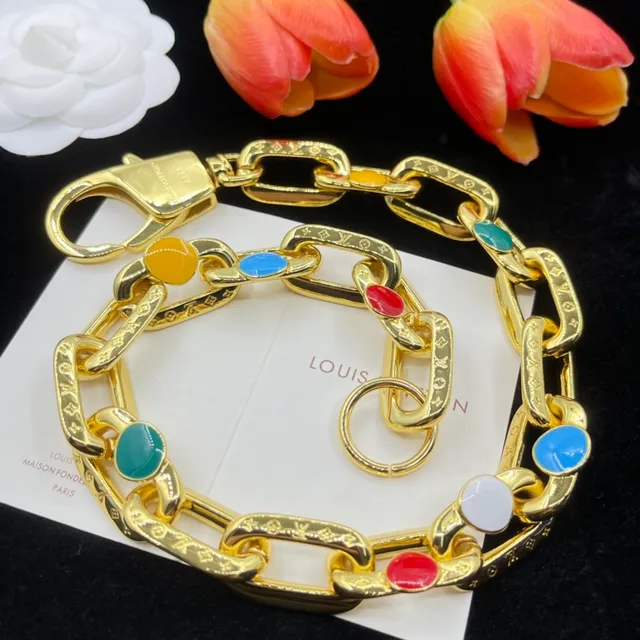 Louis Vuitton Multicolore Enamel Oval Link Bracelet 4