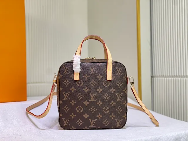 Louis Vuitton Nano Speedy Sac Carré Structuré Toile Monogram Brun Beige 3