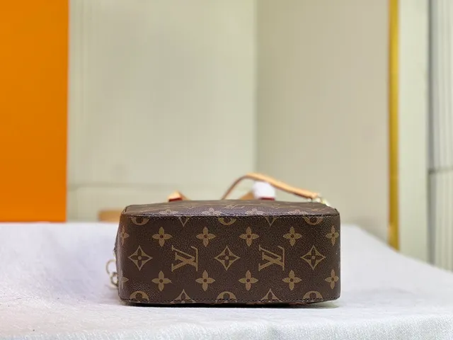 Louis Vuitton Nano Speedy Sac Carré Structuré Toile Monogram Brun Beige 4