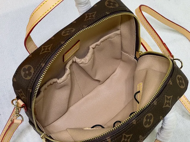 Louis Vuitton Nano Speedy Sac Carré Structuré Toile Monogram Brun Beige 5