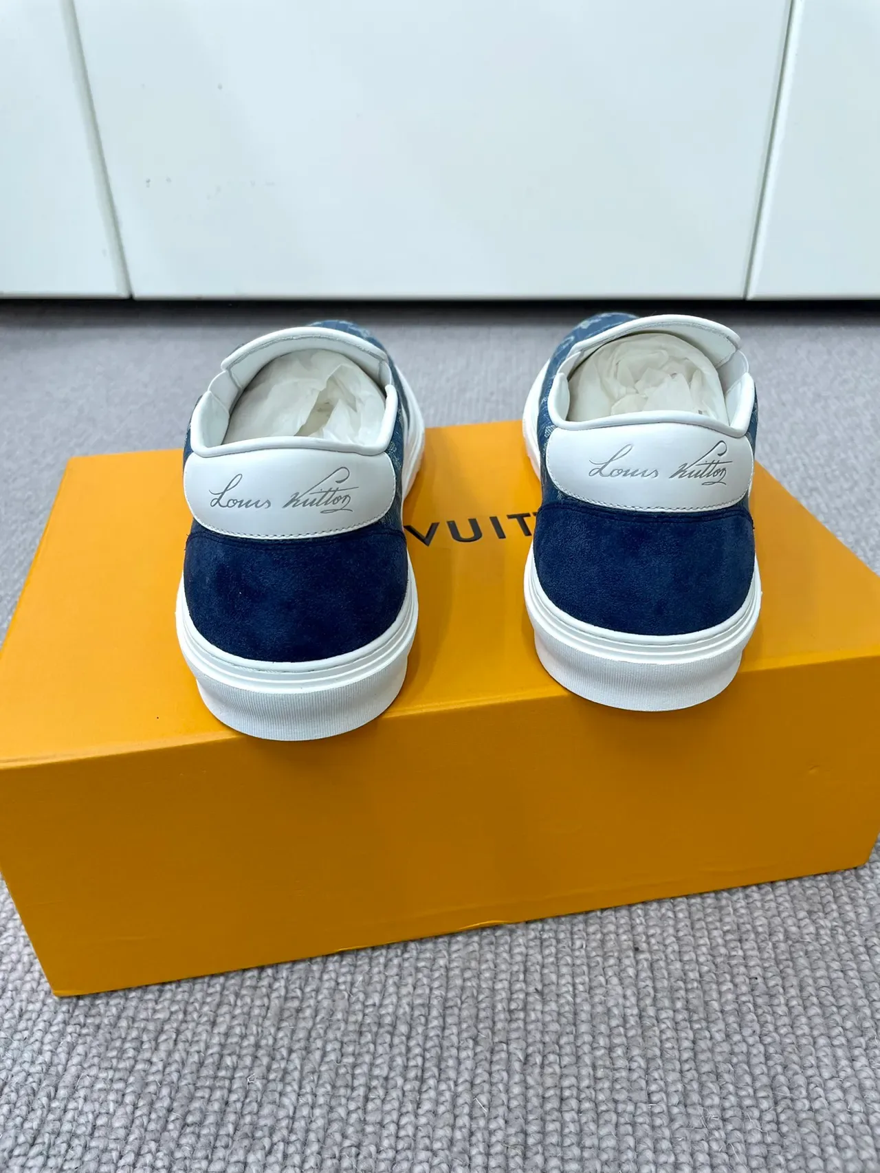 Louis Vuitton Navy White Slip-On Monogram Canvas Lifestyle Sneakers 3