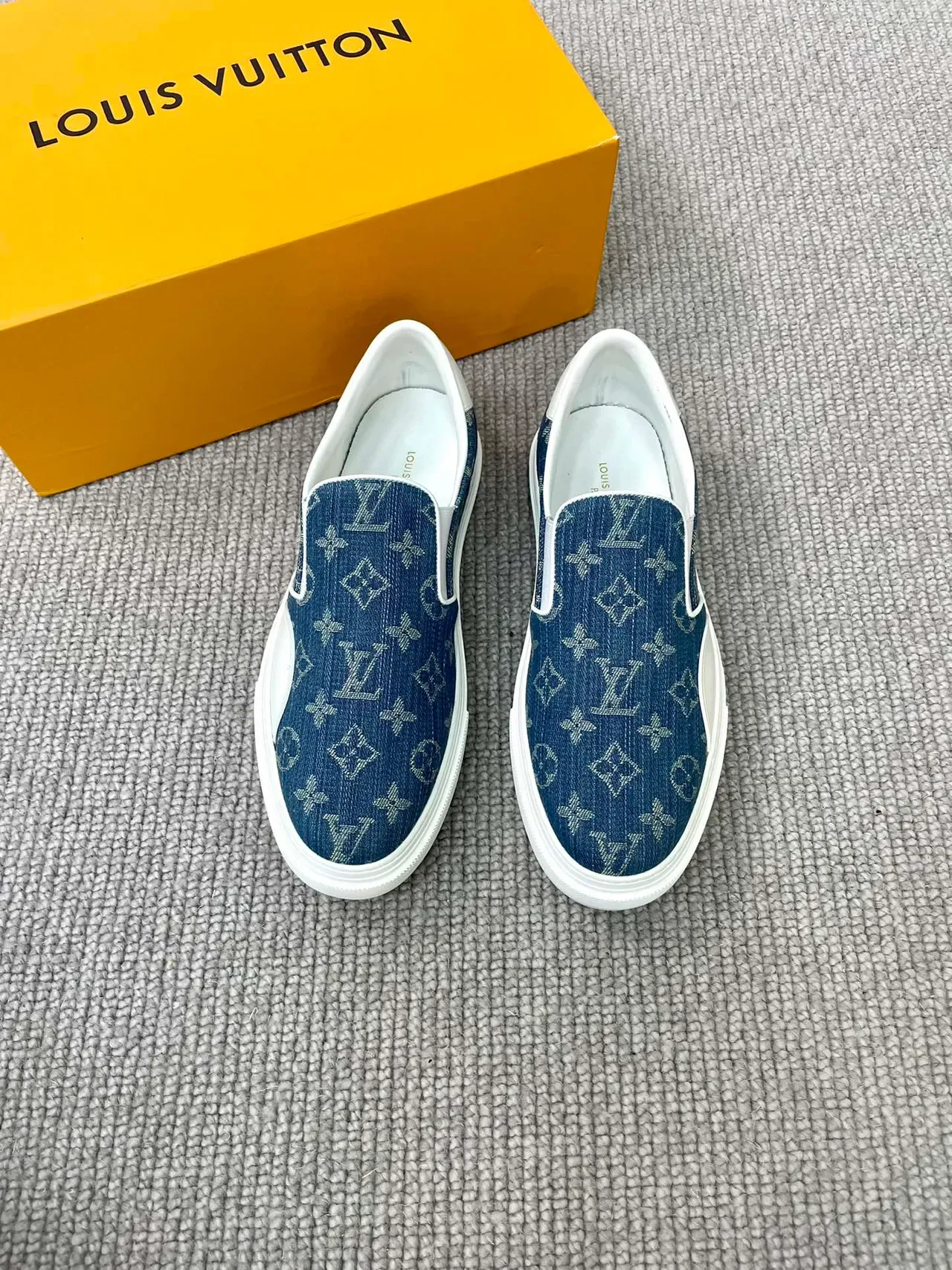 Louis Vuitton Navy White Slip-On Monogram Canvas Lifestyle Sneakers 5