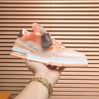 Louis Vuitton Zapatillas Lifestyle Naranja Blanco Monograma En Capas Parte Superior Esculpido Suela Media