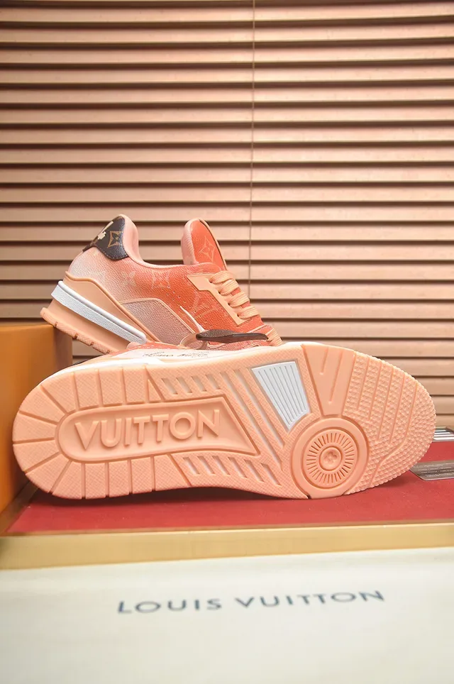 Louis Vuitton Orange White Layered Monogram Upper Sculpted Midsole Lifestyle Sneakers 3