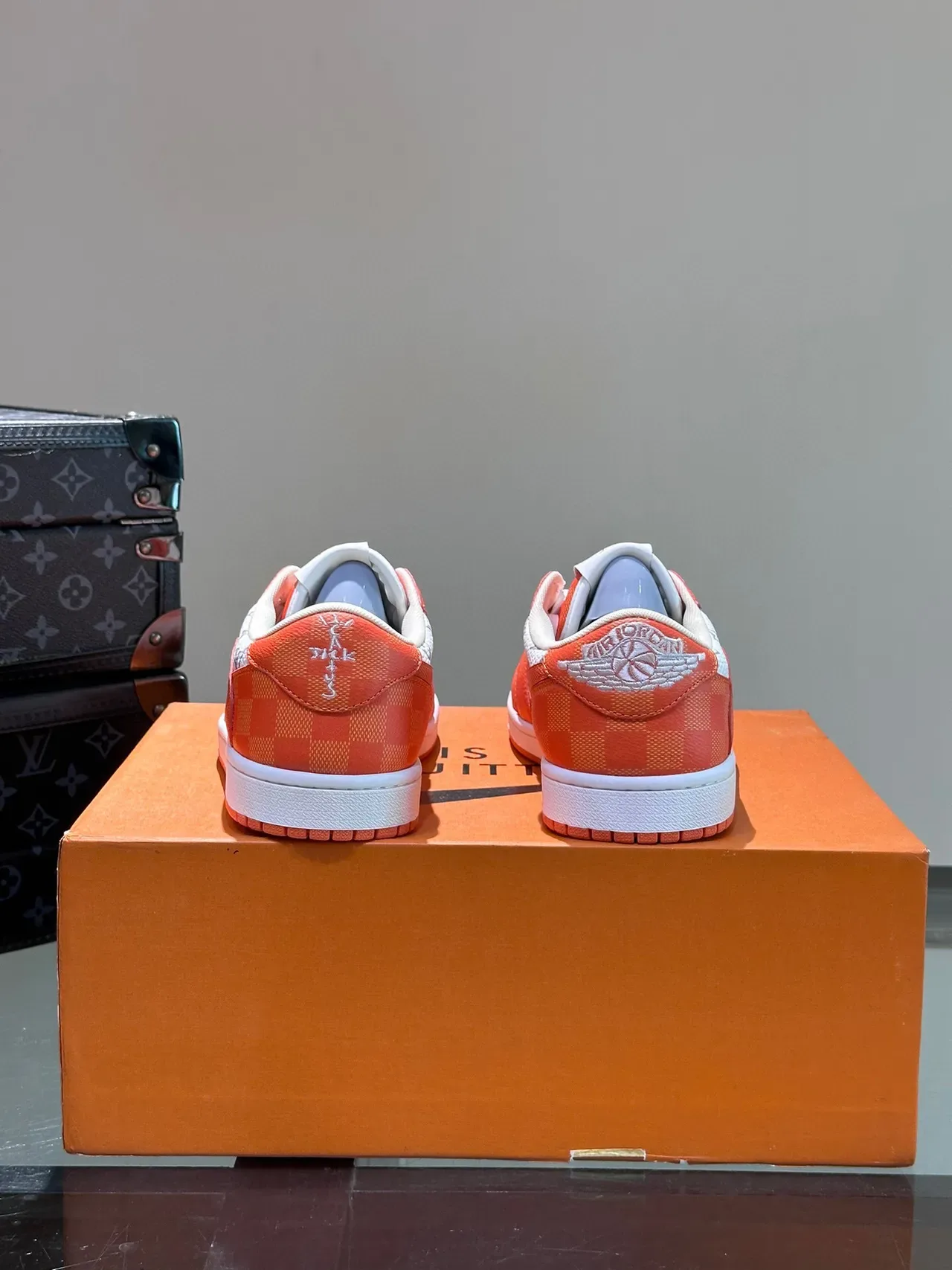 Louis Vuitton Orange White Low-Top Monogrammed Lifestyle Sneakers 8