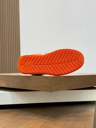Louis Vuitton Orange White Monogram-Printed Low-Top Lifestyle Sneakers 4