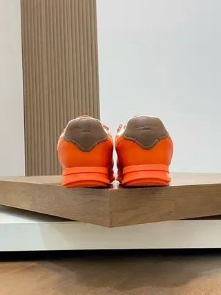 Louis Vuitton Orange White Monogram-Printed Low-Top Lifestyle Sneakers 5