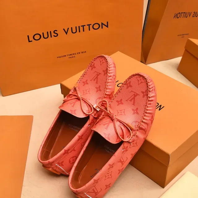 Louis Vuitton Pink Brown Monogrammed Leather Knotted Bow Detail Loafer 3