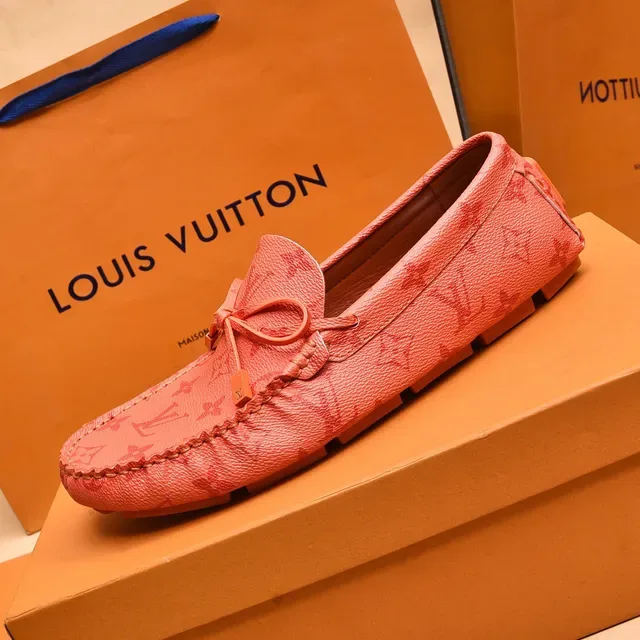 Louis Vuitton Pink Brown Monogrammed Leather Knotted Bow Detail Loafer 4