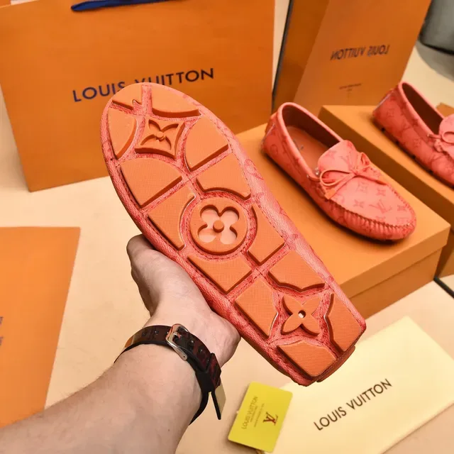 Louis Vuitton Pink Brown Monogrammed Leather Knotted Bow Detail Loafer 5