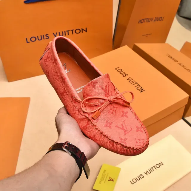 Louis Vuitton Pink Brown Monogrammed Leather Knotted Bow Detail Loafer 6