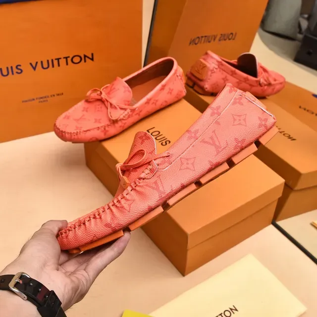 Louis Vuitton Pink Brown Monogrammed Leather Knotted Bow Detail Loafer 7