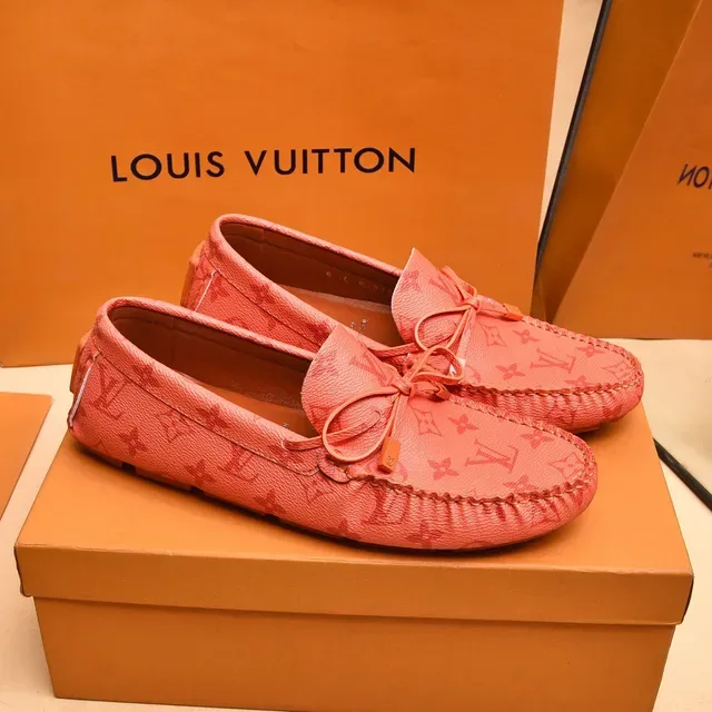Louis Vuitton Pink Brown Monogrammed Leather Knotted Bow Detail Loafer 8