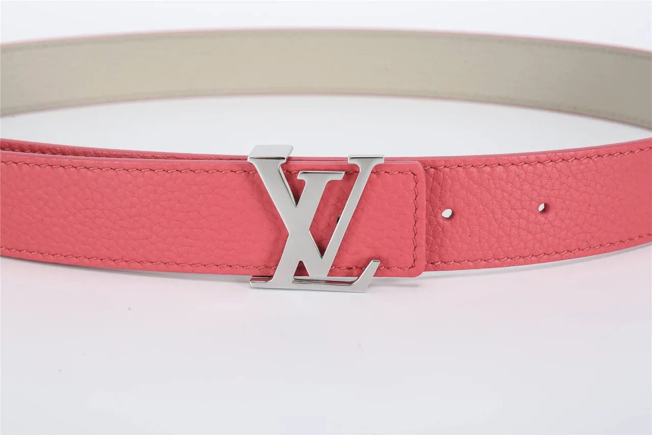 Louis Vuitton Pink Silver Pebbled Monogram Buckle Leather Belt 6