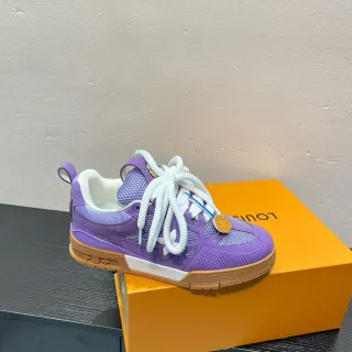 Louis Vuitton Zapatillas Lifestyle Moradas Blancas Ante En Capas Y Malla Parte Superior Cordones Estilo Cuerda